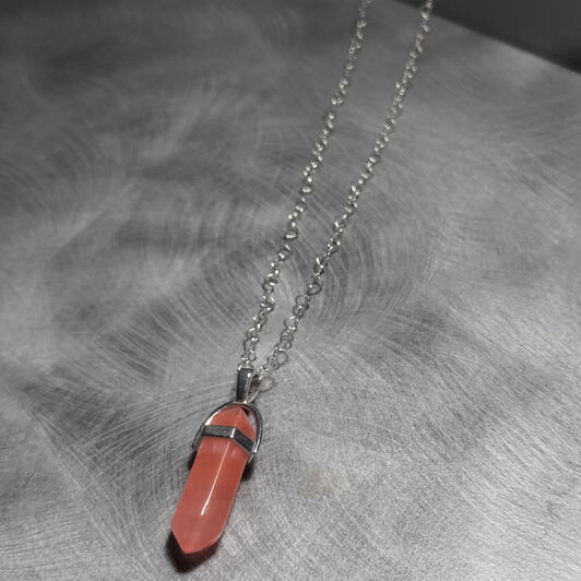 Cherry Quartz Dagger Necklace - $8