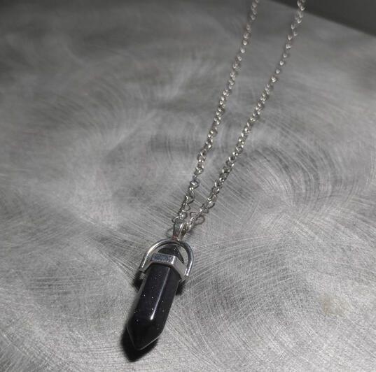 Blue Sandstone Dagger Necklace - $8